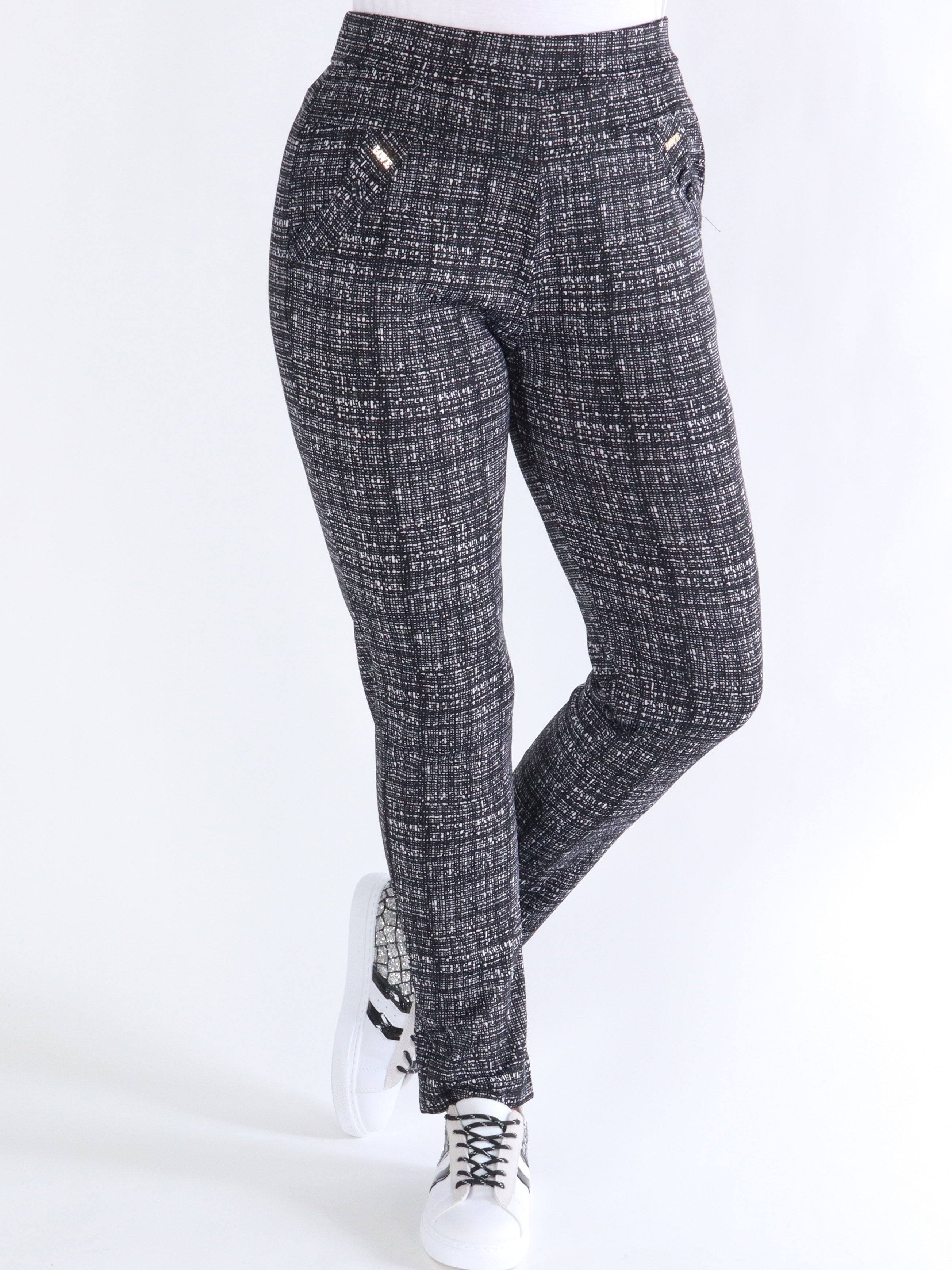 Sia - Svarta leggings i byxor med prickigt mönster